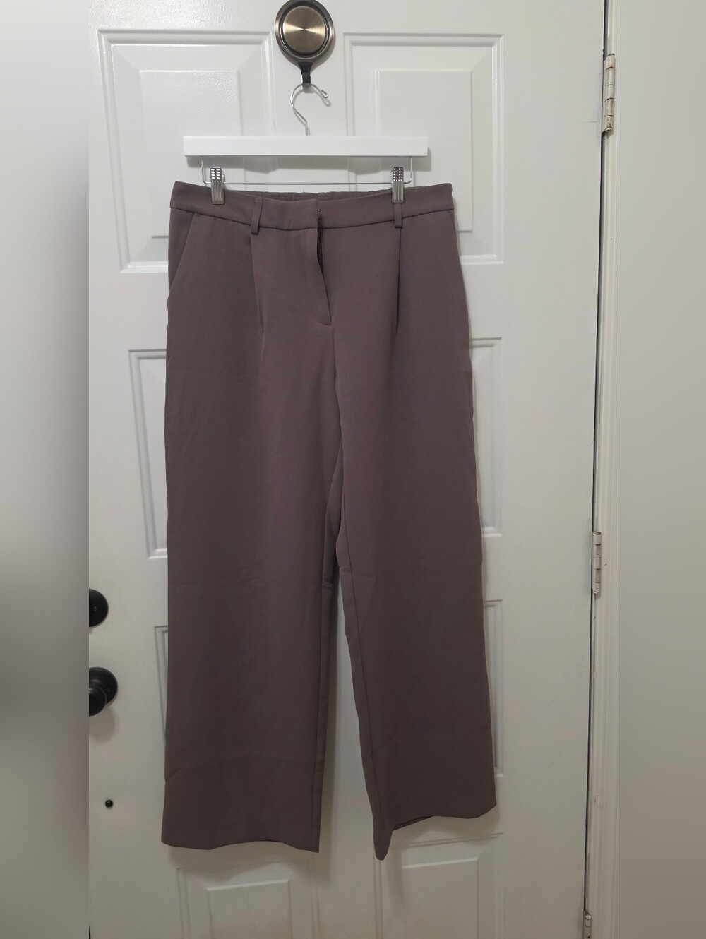 DKNY Wide-Leg Trousers in Mauve Taupe